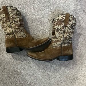 Ariat Kids Camo and Brown Boots